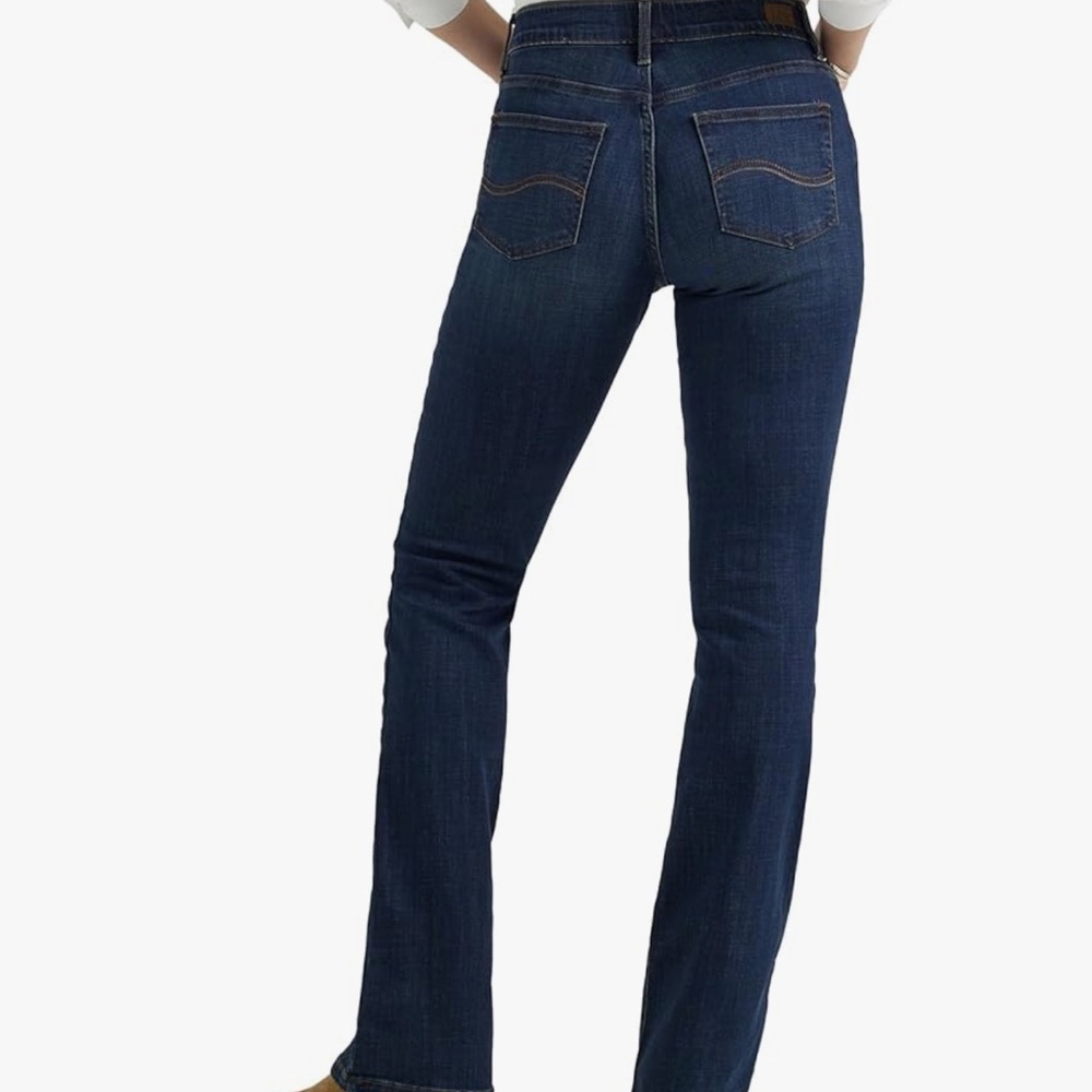 Lee Blue Straight Leg Jeans with Contrast Stitching - Picture 2 of 5